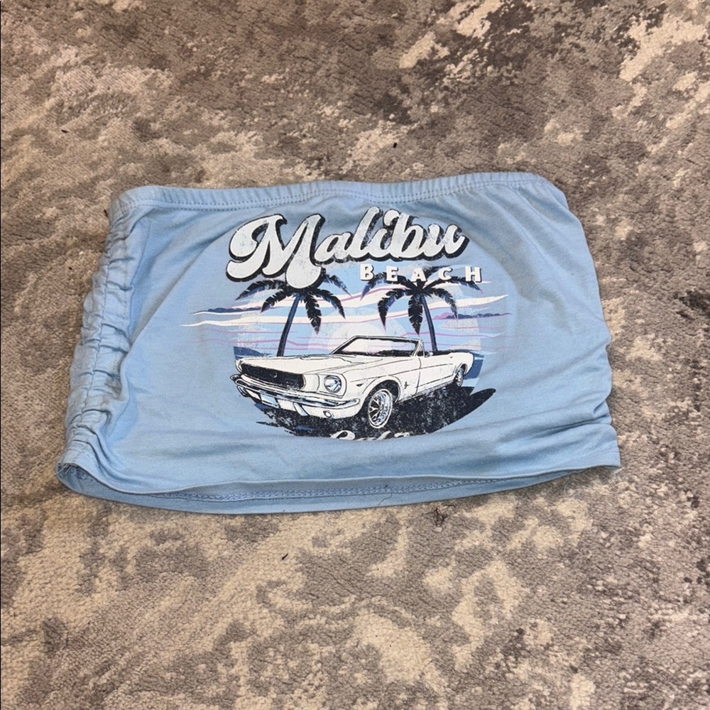 Blue Malibu Beach Tube Top